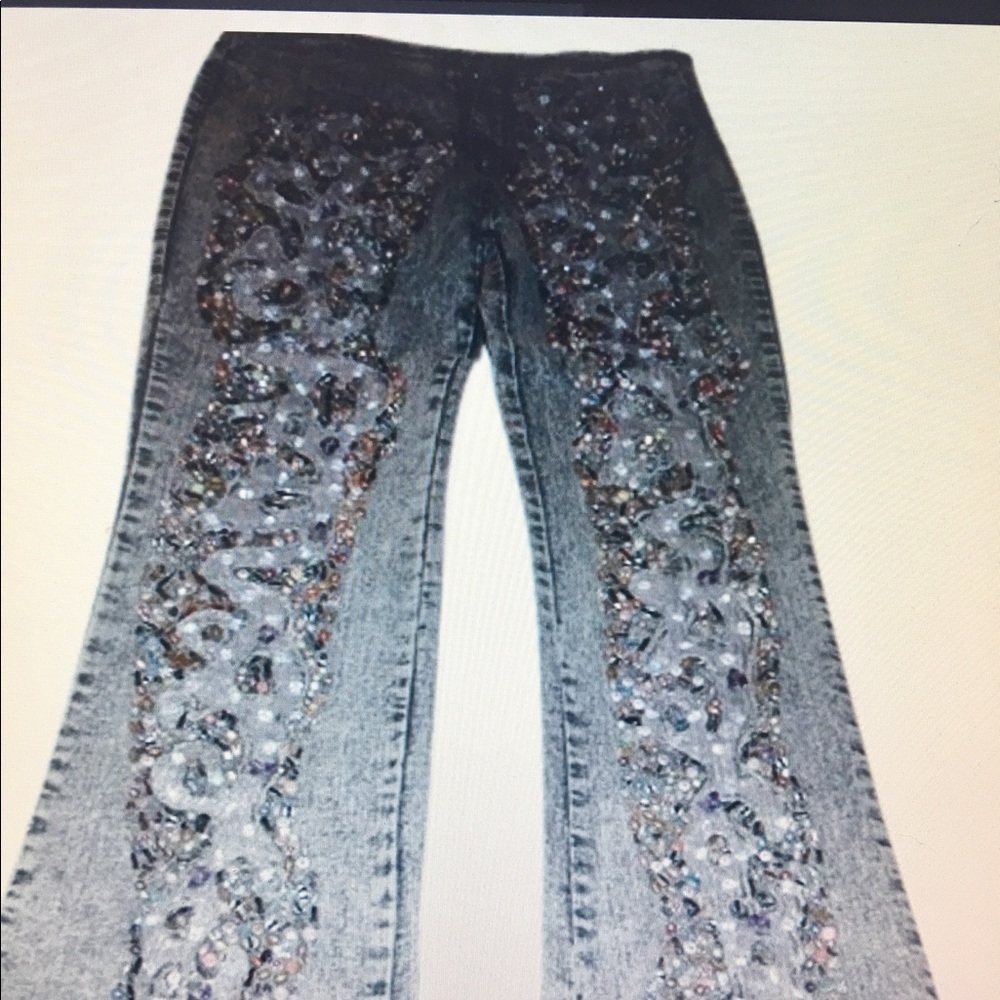 Ocean made in Italy couture beaded jeans, size 6